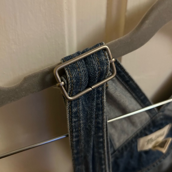 Madewell stright leg denium overalls, sz XL. In Dennett wash - Picture 15 of 16